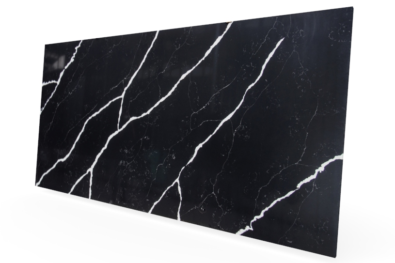 AQ961 Calacatta Black B Quartz Slab 1