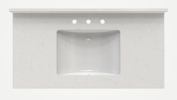 AQ580 Carrara White Quartz Vanity Top 43x22