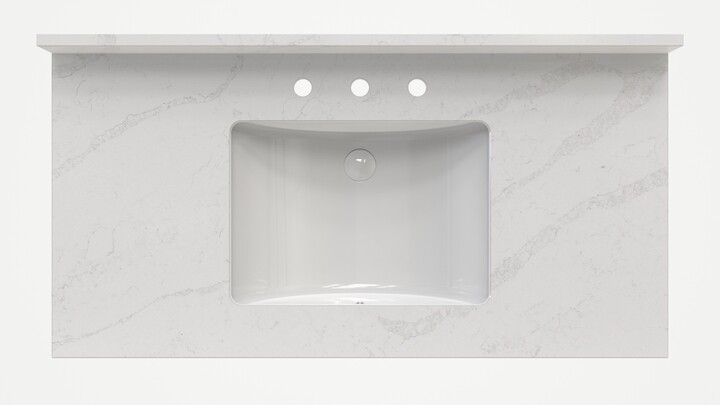 AQ737 Calacatta Mist Quartz Vanity Top 43x22