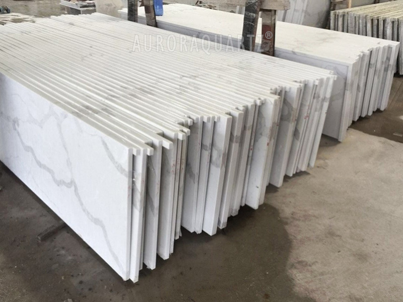 AQ735-Calacatta-Venato-Aurora-Quartz-Prefab-Countertops
