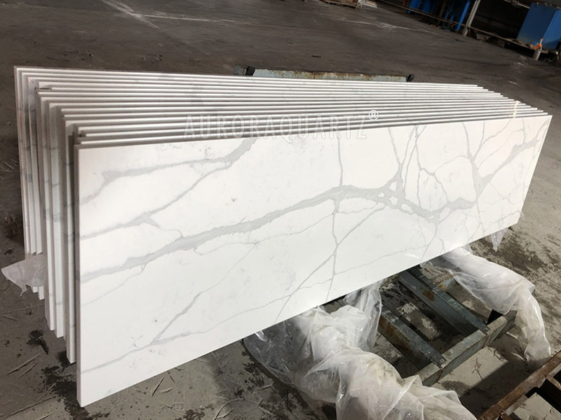 AQ820-Statuario-Classico-Aurora-Quartz-Prefab-Countertops